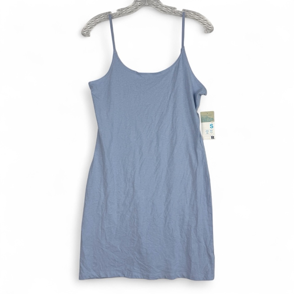 Primark Womens Cotton Blend Mini Cami Dress Size‎ Small Blue Adjustable Straps